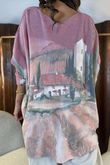 Made in Italy Astral Oversized Knit Top Tuscan Rose /12 =